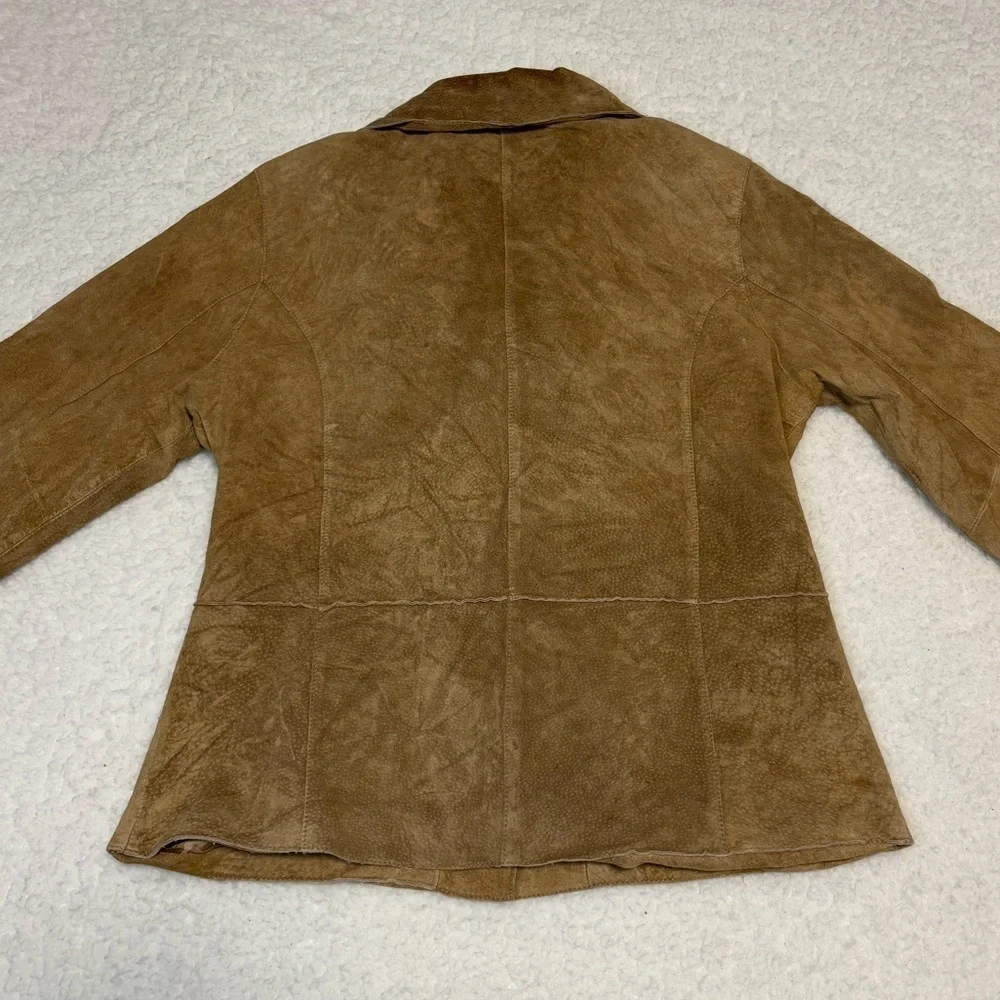Brandon Thomas Women Brown Genuine Leather Suede Collar Jacket - Picture 8 of 11